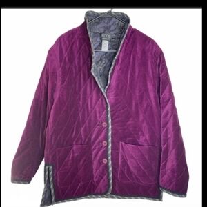 Y2K Reversible Quilted Designer Old Money purple Velvet / Paisley Jacket M